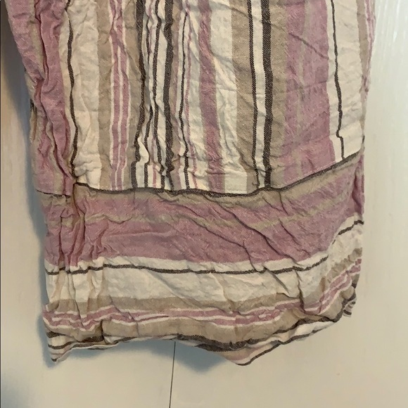 Striped paper bag linen capris - Picture 4 of 5